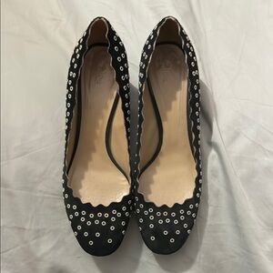 CHLOE Chic Black Scalloped Women's Shoes